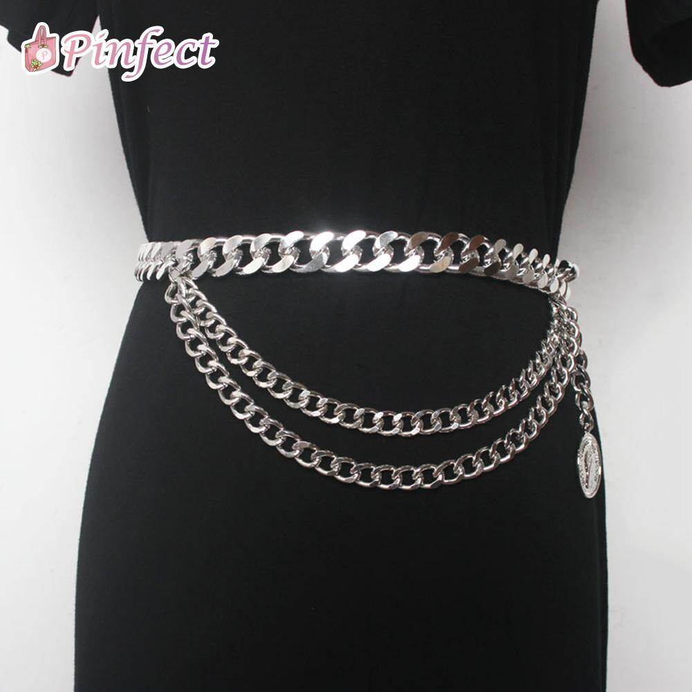 [Pinfect] Multi-layer Tassel Waist Chain Elegant Women Dress Men Hip Hop Streetwear Metal Simple Pants Belt Chain Clothing Accessories Jewelry