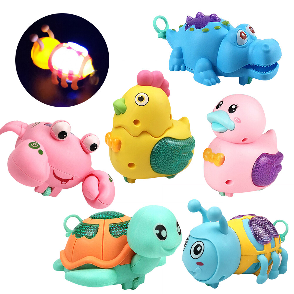 microgood Cute Chick Clockwork Animal Pull Strings LED Lighting Model Kids Development Toy