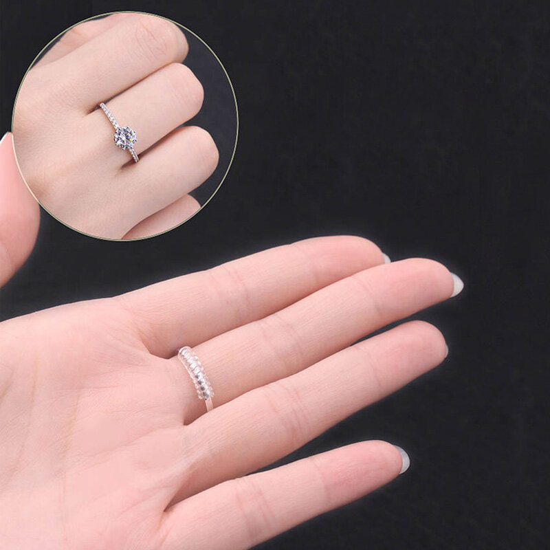 [Muswannas] Vòng Kích Thước Adjusterr Vòng Bảo Vệ Thay Đổi Kích Thước Fitter Xoắn Ốc Trong Suốt Tăng Đưa Nhẫn Sizer Điều Chỉnh Cho Lỏng Vòng Trang Sức Bảo Vệ