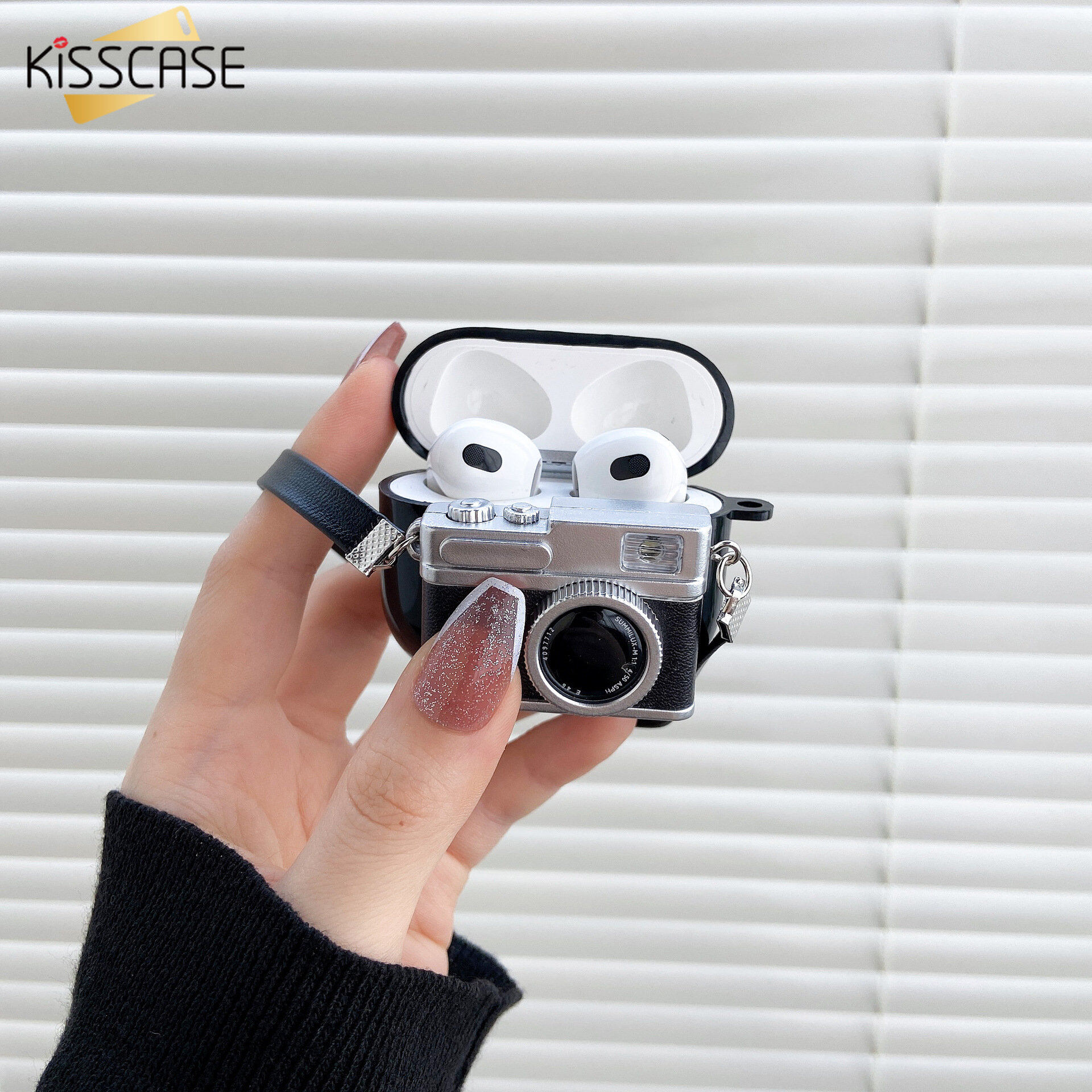 KISSCASE Retro Luminous Camera Case For Airpods 1 2 3 Pro Wireless Bluetooth Pro Headset Case Soft Silicone Protector Case