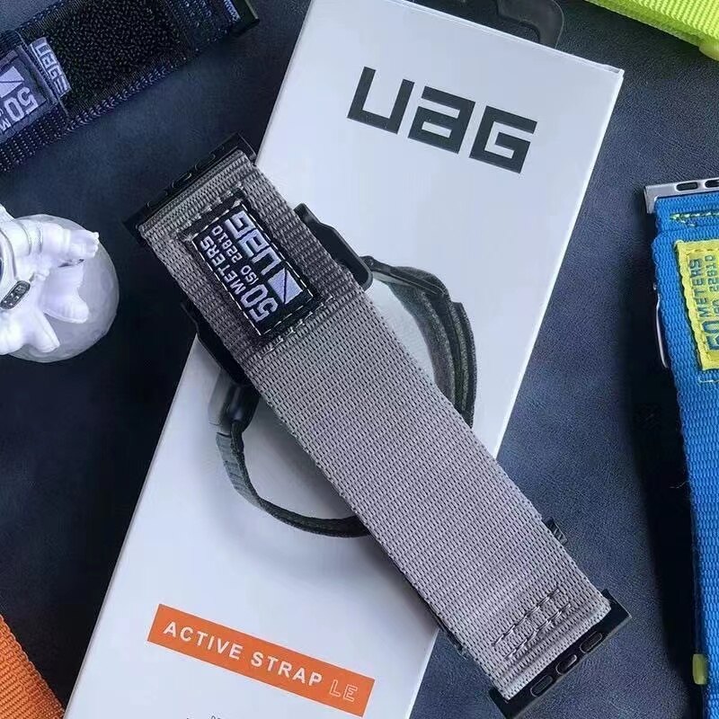 Uag nylon strap for apple watch 38/40/41/42/44/45mm/49mm strap 7 6 5 4 se watch accessories fluorescent color velcro sticker nylon apple watch iwatch strap
