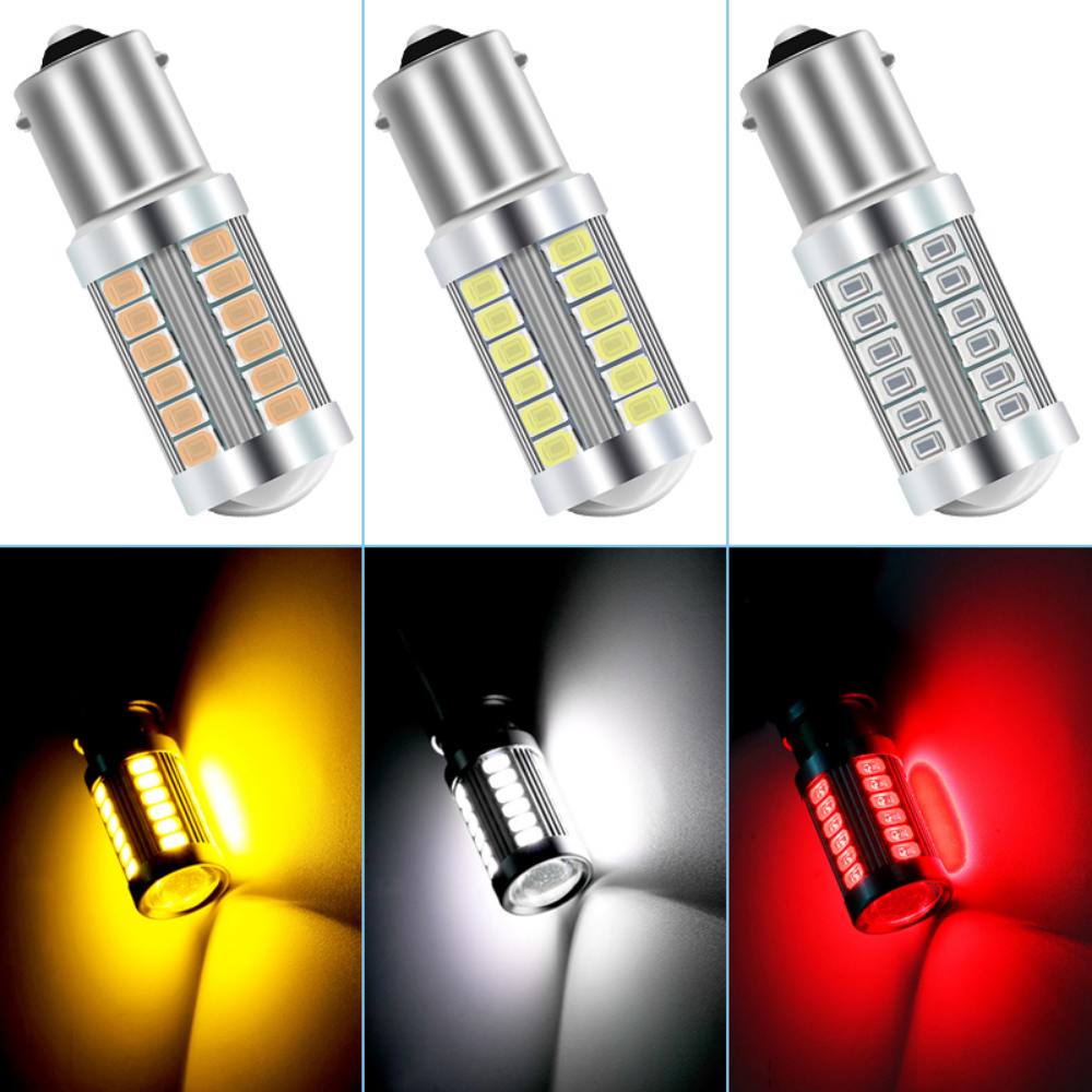 Bóng Đèn LED Xe Hơi CanBus Đèn Tín Hiệu Rẽ Siêu Sáng 1156 1157 Đèn Đỗ Xe Lùi Xe Ô Tô Blub 33 Led SMD 12V Đèn Phanh Đuôi