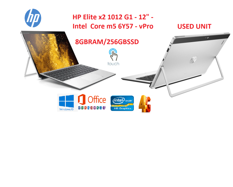 HP Elite x2 1012 G1 - 12 -Intel Core m5 6Y57 - vPro - 8 GB RAM - 256 GB SSD Malaysia