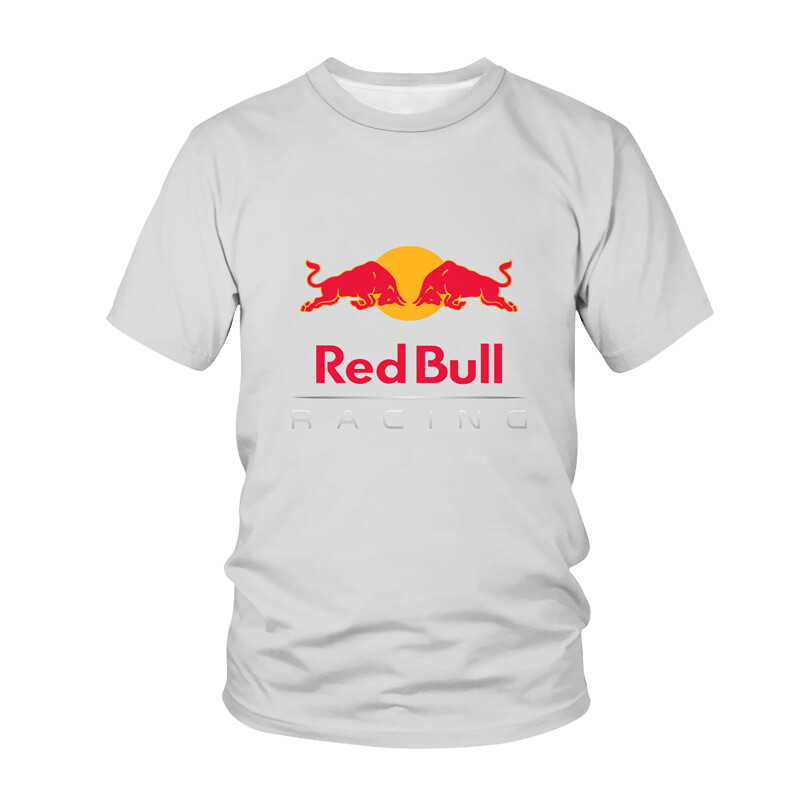 Summer New Men's Oversized T-Shirt Casual Red Bull 3D Digital Printed Short Sleeve Tee