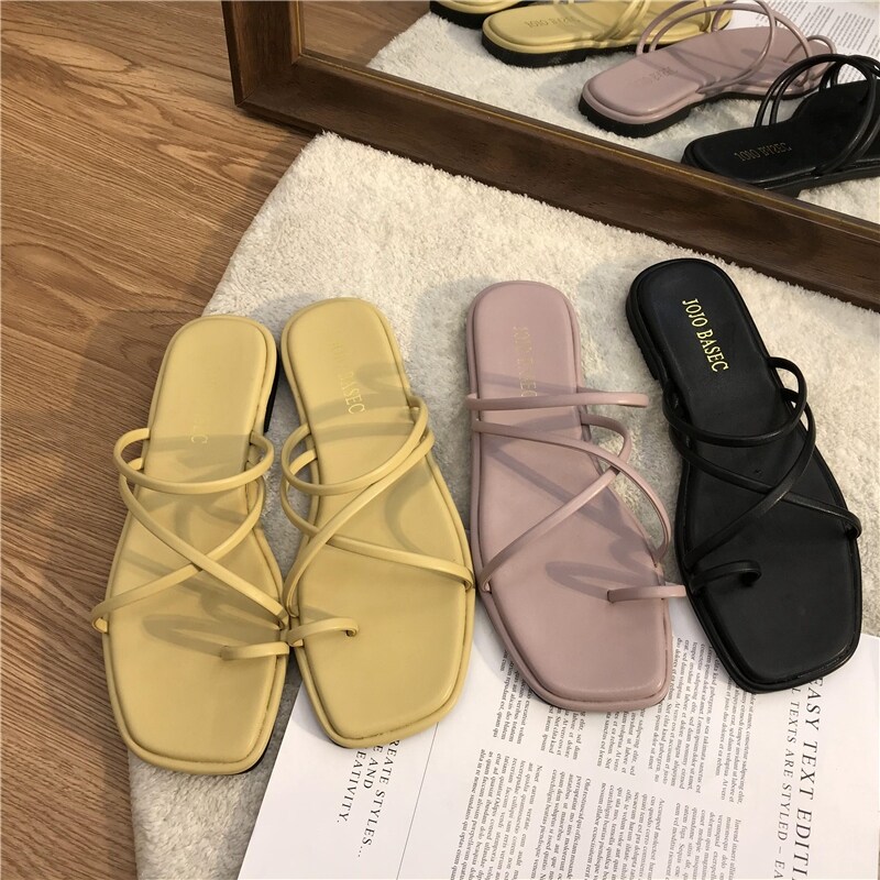 yellow coach sandals