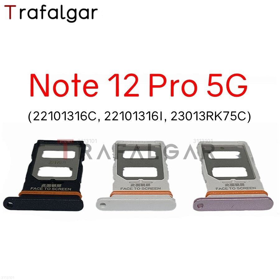 Sim card tray for suitable for xiaomi redmi note 12 pro 5g sim card slot holder adapter socket replacement 22101316c 22101316i 23013rk75c