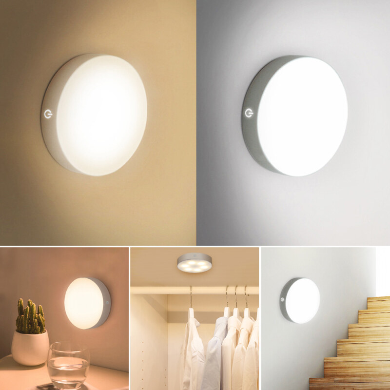 Đèn Ngủ Cảm Biến Chuyển Động PIR 6 Đèn LED Tự Động BẬT/TẮT Đèn Gắn Tường Sạc USB Không Dây Cho Tủ Quần Áo Cầu Thang Phòng Ngủ