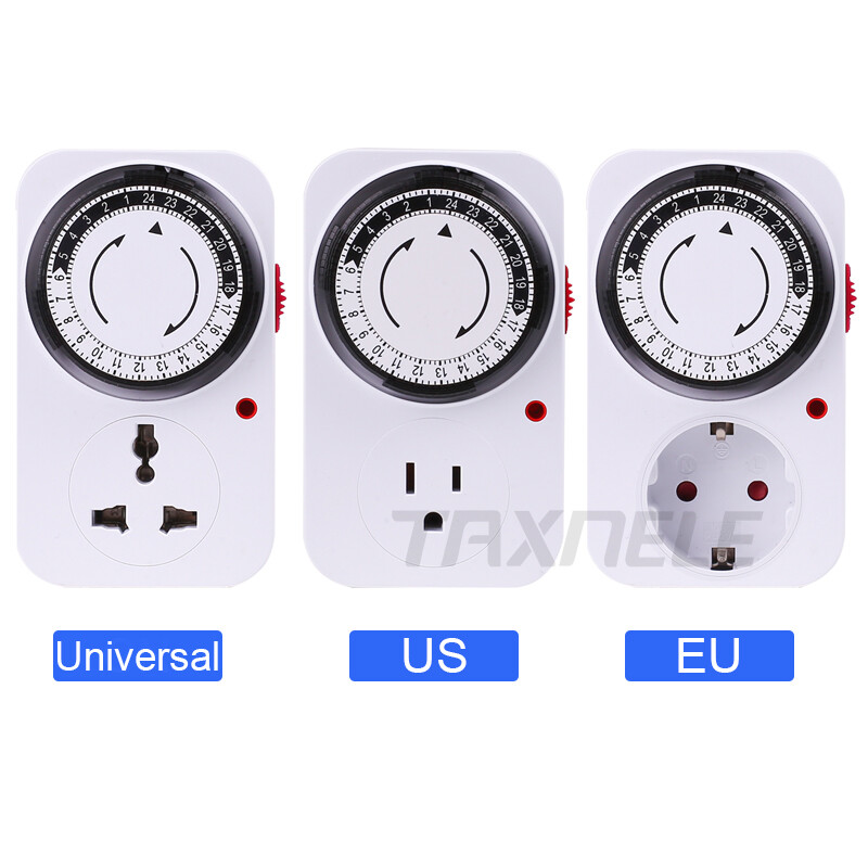 24 Hour Mechanical Timer Switch EU standard Socket Mechanical Timer 220V 16A EU plug Electrical Program Timer Power Switch