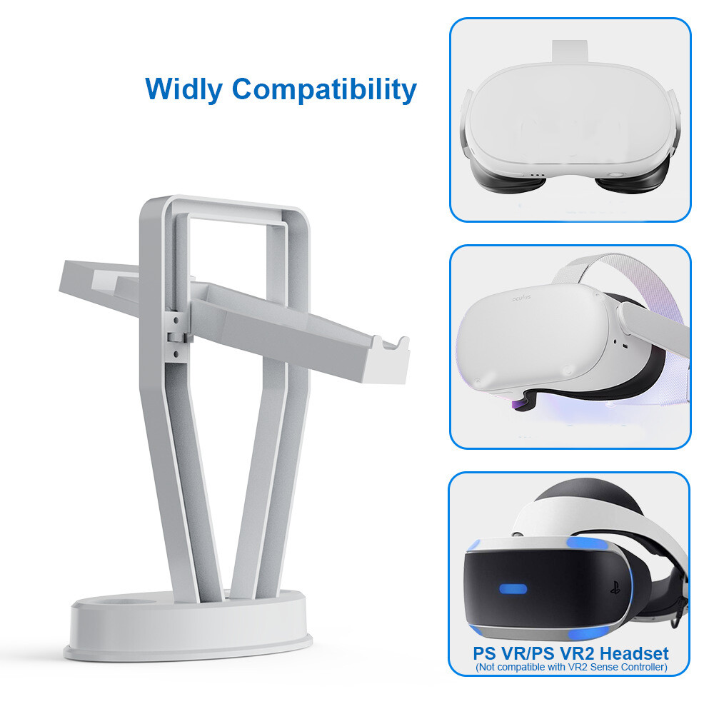 Stand Holder for Meta Quest 3 VR Headset & Controller Display Bracket VR Glasses Rack Holder Stable Release Button Organizer