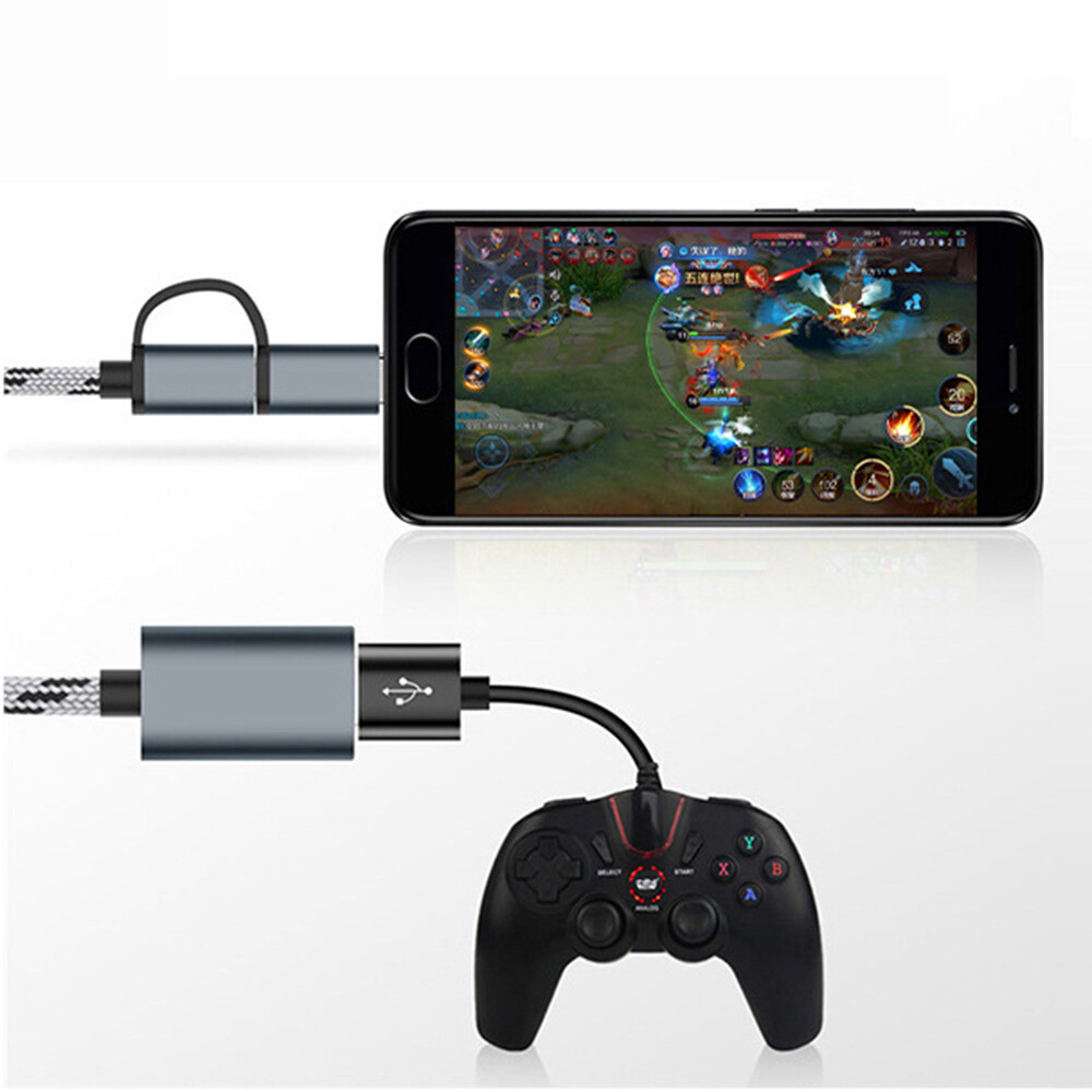 【happy-Store】2 in 1 Type C Micro usb to USB3.0 Adapter USB-C Data Transfer Cable for Type-C Phone USB 3.0 OTG Cable