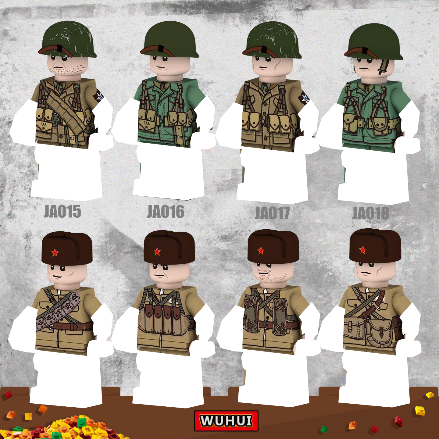 WUHUI 8PCS SWAT Military Army WW2 Minifigures Toy Building Kit Toys Building Blocks Swat Police Military German Soldier Building Bricks for Preschool Children Ages 3+ Kids Toys Compatible with All Brands