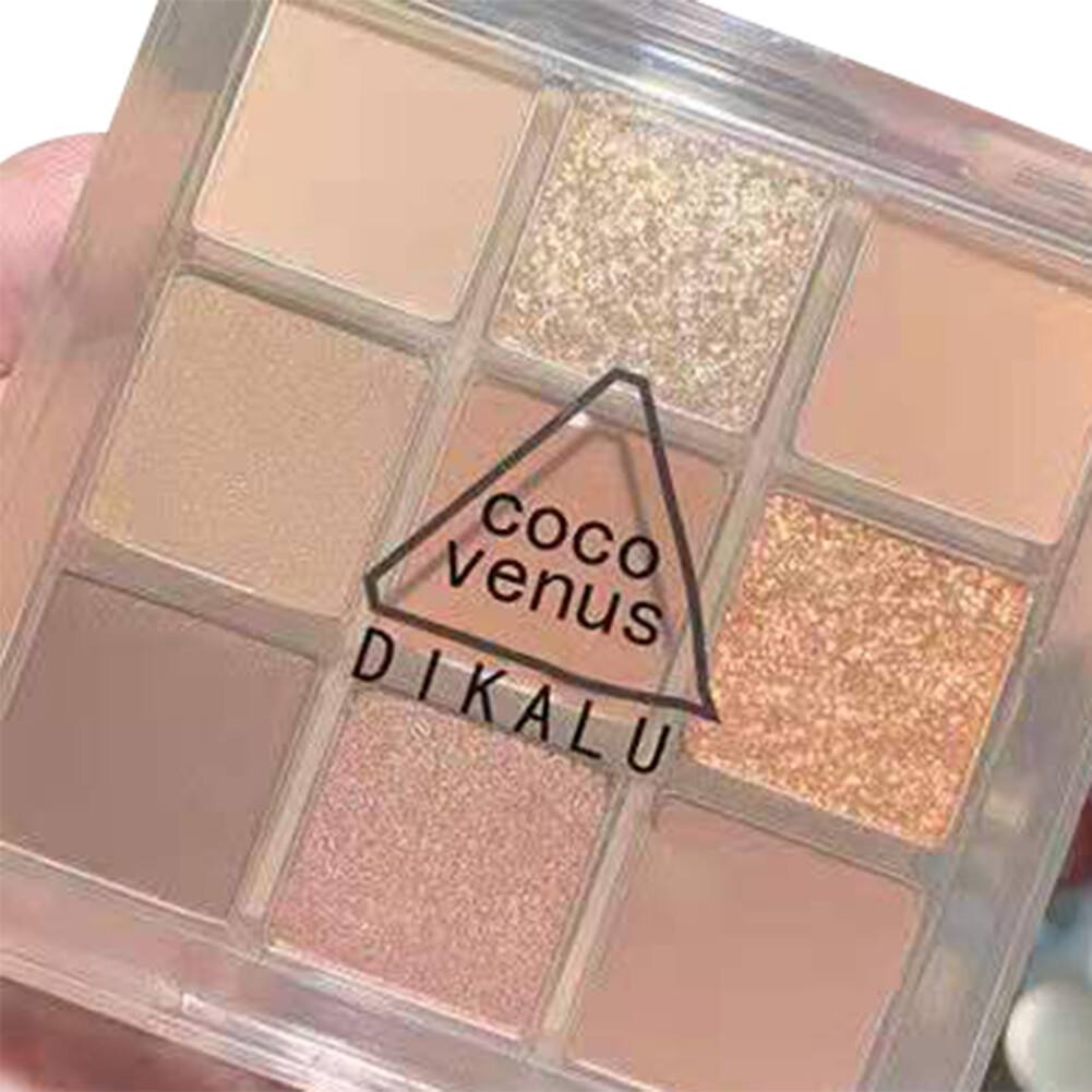 BEAUTYBIGBANG Jiugongge Eyeshadow Transparent Nine-Color Acrylic Eyeshadow Palette Pearlescent Matte Earth Color