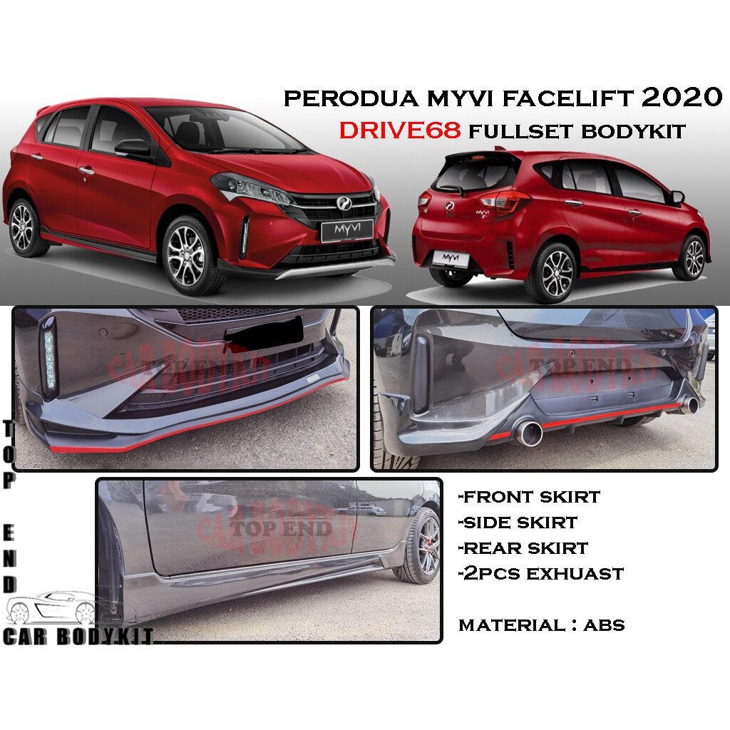 PERODUA MYVI FACELIFT 2022 NEW MYVI DRIVE 68 STYLE FULLSET SKIRTING ...