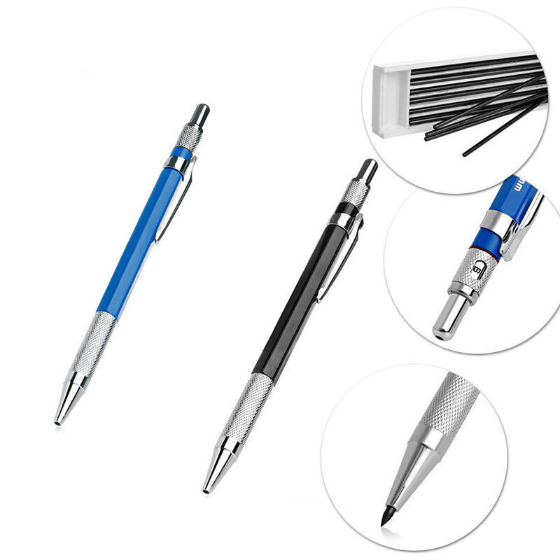 1 Bộ 2 Mm Kẹp Lõi Chì 2B Tự Động Vẽ Cơ Học Bút Chì Phác Thảo 12 Dẫn Nạp