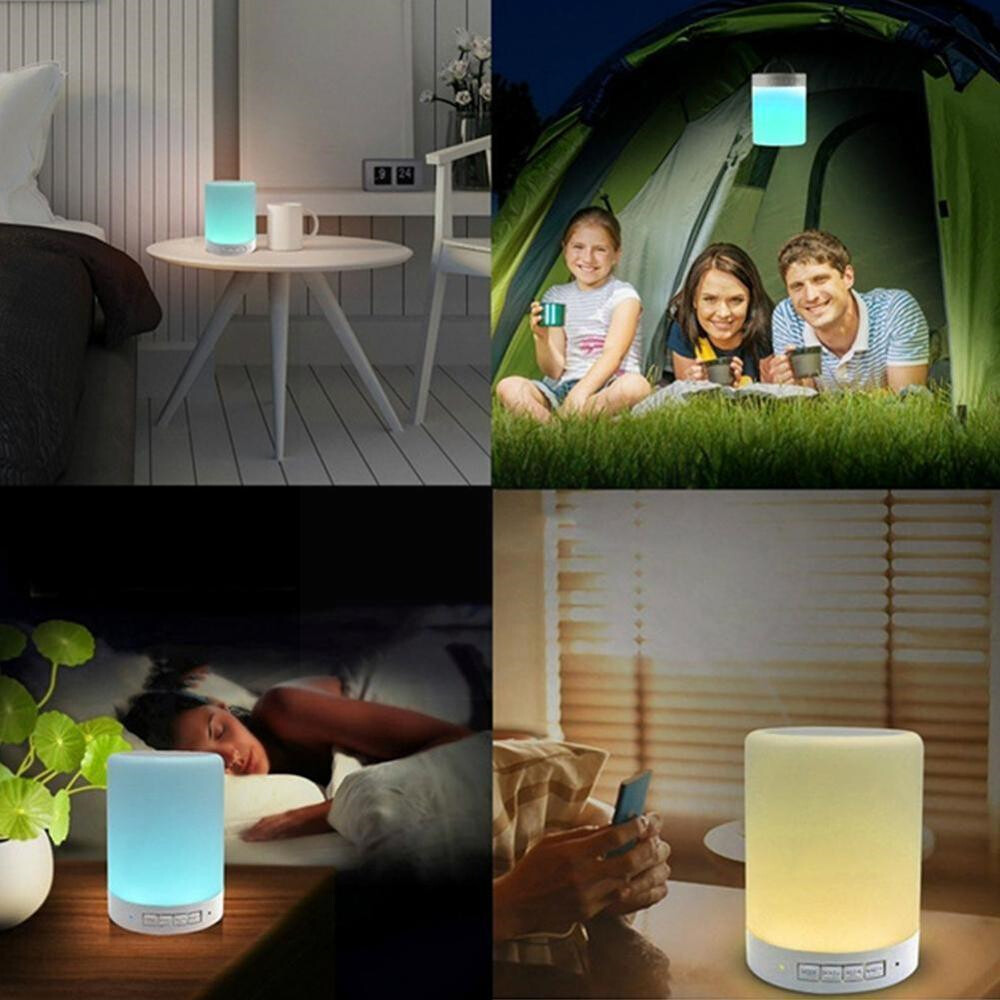 【Hàng Mới Có Sẵn】loa Bluetooth Đèn Cảm Ứng Máy Nghe Nhạc Mini Không Dây Loa Di Động Bluetooth Kèm Máy Nghe Nhạc Đèn LED Lãng Mạn
