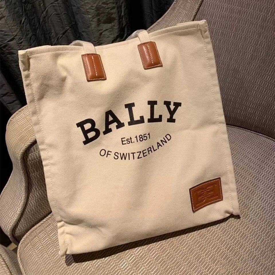 BALLY ˉcanvas bag fashion new casual all-match large-capacity shopping bag tote bag