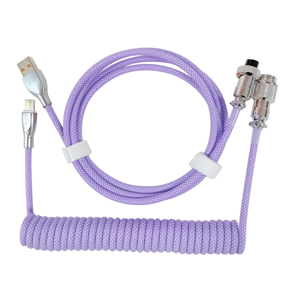 Type C USB Cable Keyboard Aviator for Mechanical Keyboard Aviation Connector Spiral Paracord