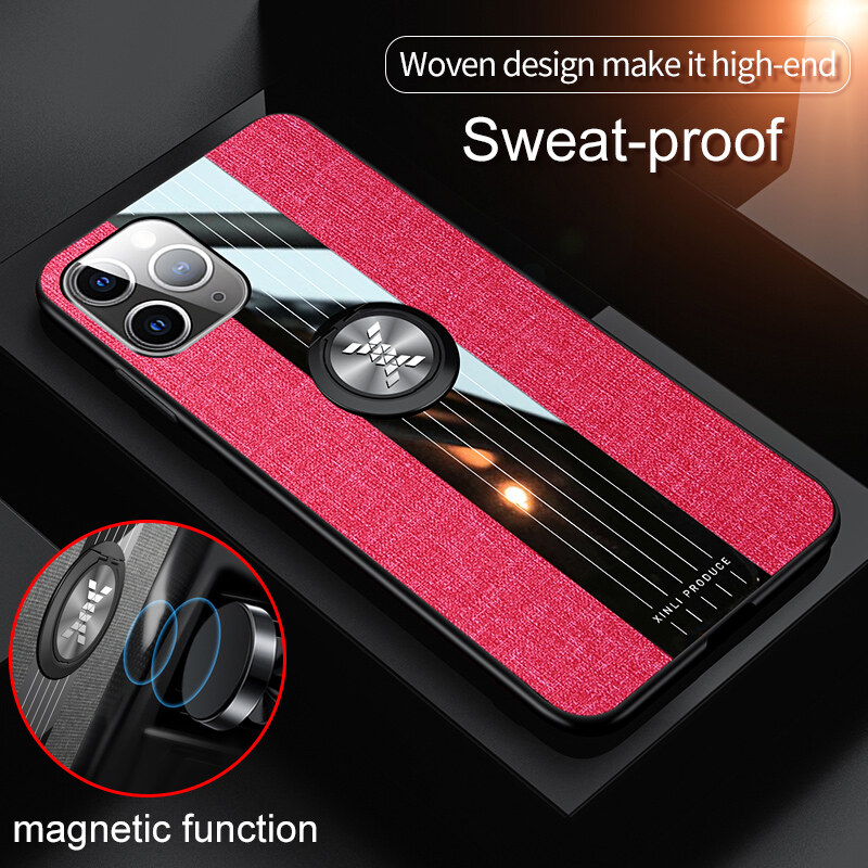 XICCI for IPhone 11/iPhone 11 Pro/iPhone 11 Pro Max Case Matte Cloth Glossy Cover for IPhone 11/iPhone 11 Pro/iPhone 11 Pro Max Shockproof Phone Case with Magnetic Ring Holder