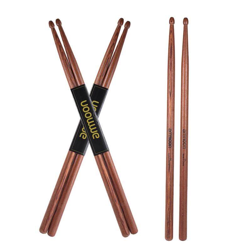 ammoon 3 Pair of 5A Wooden Drumsticks Drum Sticks Mahogany Wood Drum Set Accessories