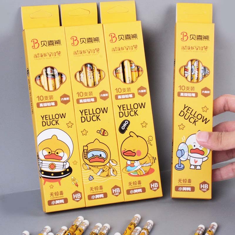 10 Pieces/box HB Pencil Primary School Student Pencil with Eraser Student Stationery