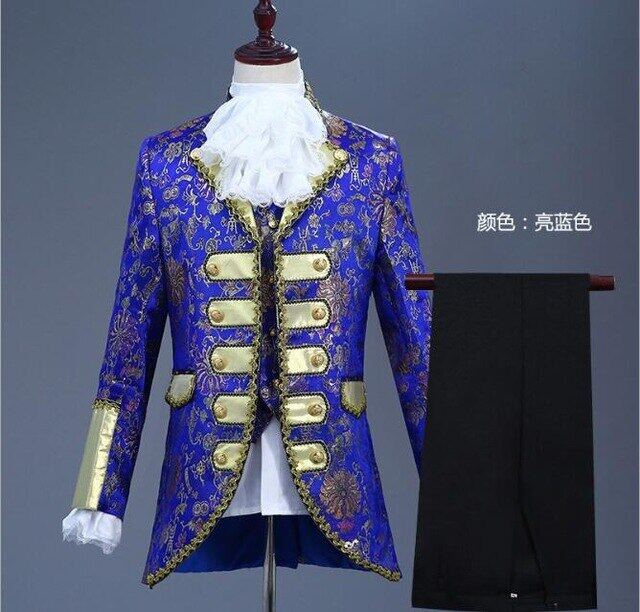 Mens Uniform Jacket Pant Full Set Halloween Party King Prince Cosplay Costume