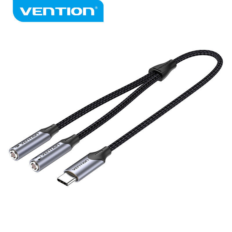 Vention usb c male to trs audiomic jack adapter type c to 3 5mm aux