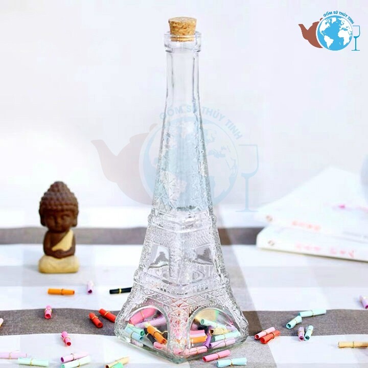 Bình thủy tinh tháp eiffel đại nút bần