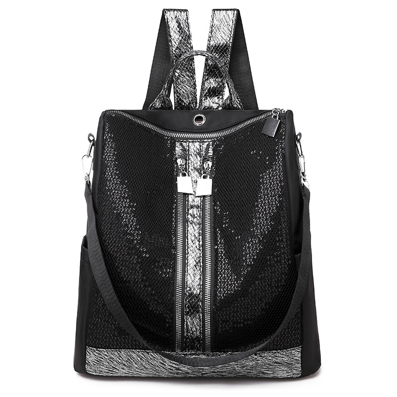 Cjoy New bag women's bag Korean style backpack trend sequin student schoolbag outdoor large capacity leisure backpack