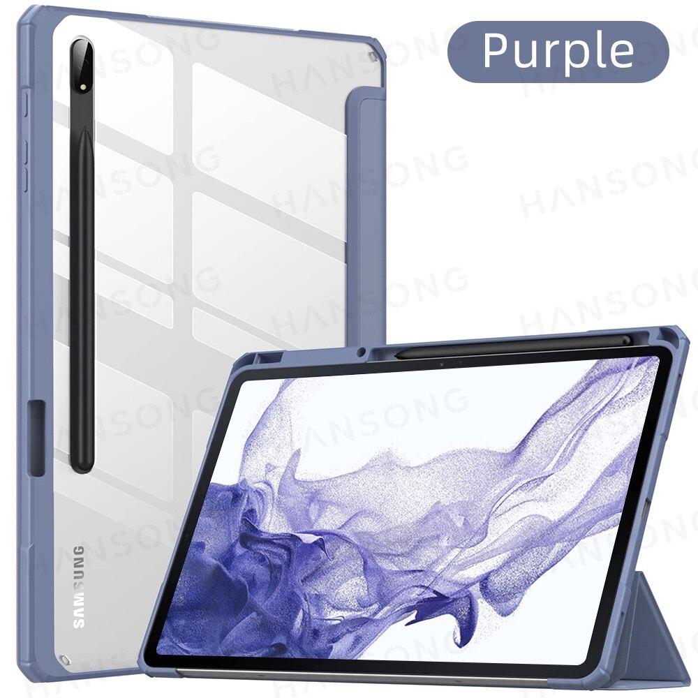 For samsung galaxy tab s7 acrylic case for tab a8 10.5 s6 lite 10.4 s8 11 s7 plus s7 fe s8 plus 12.4 s8 ultra 14.6 tablet cover