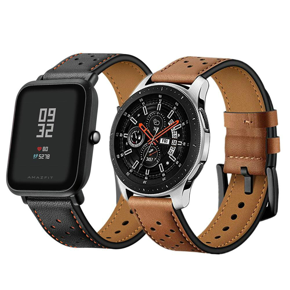 20/22mm Strap for Galaxy Watch 46mm/42mm/Active Samsung Gear S3 Frontier/S2/Sport Genuine Leather Band Huawei Watch GT2 2E Magic 2