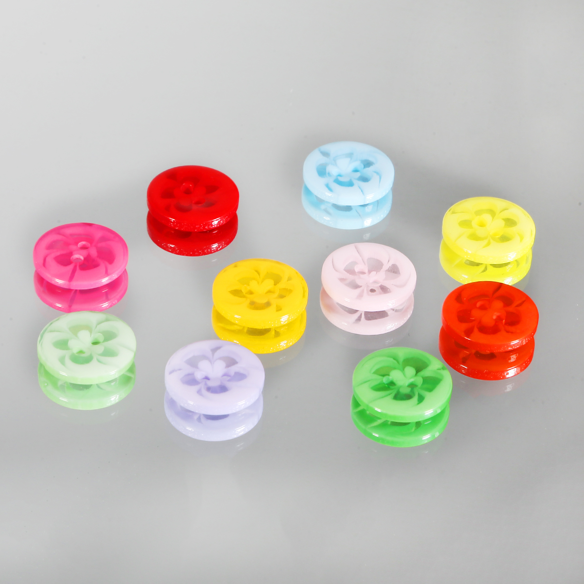 100 Cái Nút Nhựa Hình Hoa Hỗn Hợp Trong Suốt 14Mm, Cho Bốt Áo Khoác Nút Trang Trí Phụ Kiện May Quần Áo