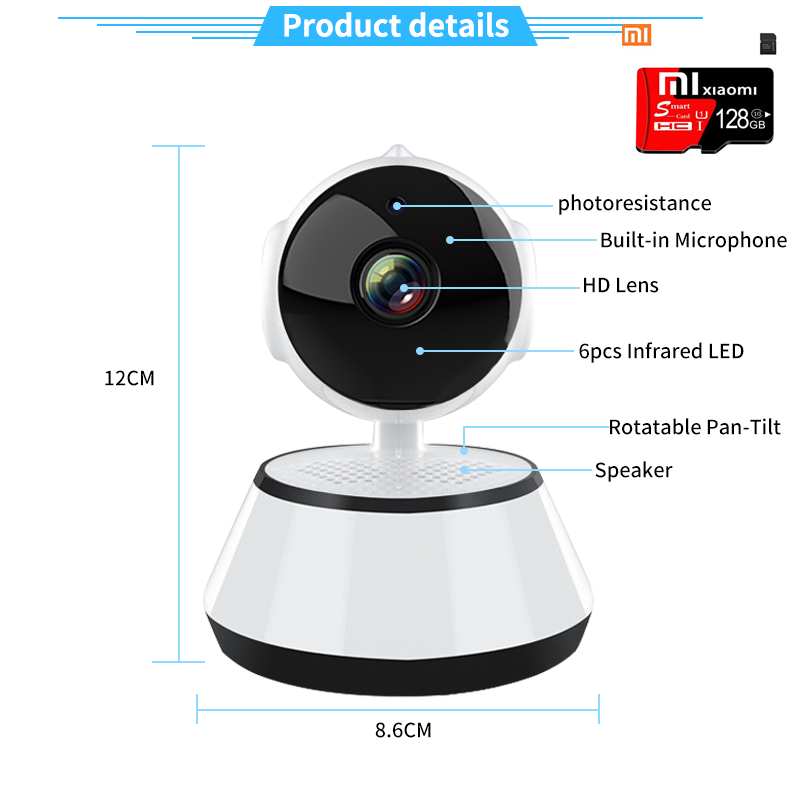 Dueplay v380 cctv camera 300000 pixels hd 1080p night vision two-way audio home monitor cctv wireless wifi network security connection mobile phone 3d panoramic hd home monitoring ip camera