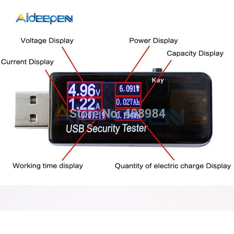 【☊HOT☊】 duhaisheng Ampe Kế 6 Trong 1 Vôn Kế Lcd Kỹ Thuật Số Ampe Kế 5V 12V Thiết Bị Kiểm Tra Usb Đồng Hồ Đo Điện Áp Một Chiều Đồng Hồ Đo Dòng Điện Máy Dò Công Suất Điện Màn Hình Sạc