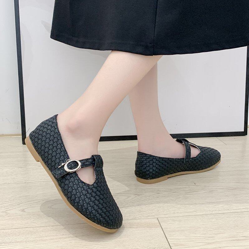 Giày Bệt Nữ Mùa Xuân Thu Mới Giày Thường Ngày Thoải Mái Trượt On Giày Đế Bằng Giày Dự Tiệc Công Chúa Dễ Thương Cho Bé Gái Giày Nữ Sinh Viên Phong Cách Đại Học Hàn Quốc Kích Thước Lớn giá rẻ