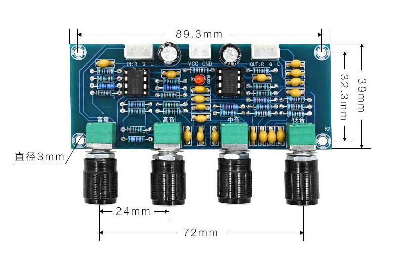 Xh-a901 tone board ne5532 dual channel dc12v-24v pre-amp board