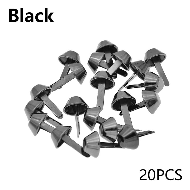 Jhj0 20pcs Handbag Leather Screws Rivets Studs 12mm Bag Purse Metal Decorations Bucket Nails Two Feet DIY Crafts Accessories
