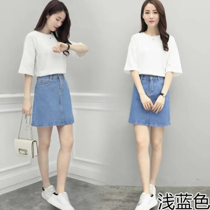 korean jeans skirt fashion