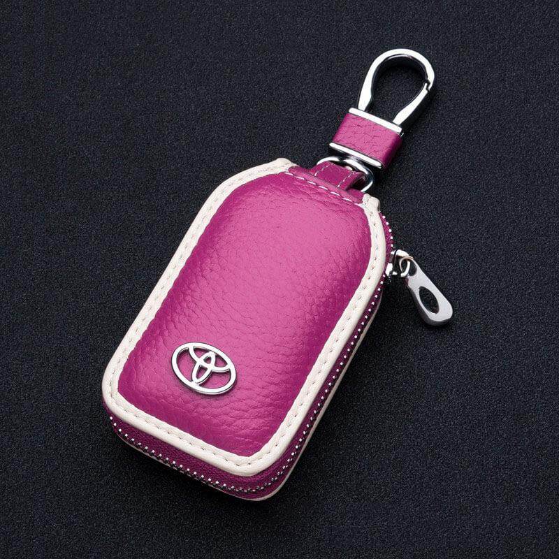 For Toyota Vios Yaris Vigo Altis Rush Innova Revo Remote Smart Key Leather Case Cover With keychain Key Bag (TY03)