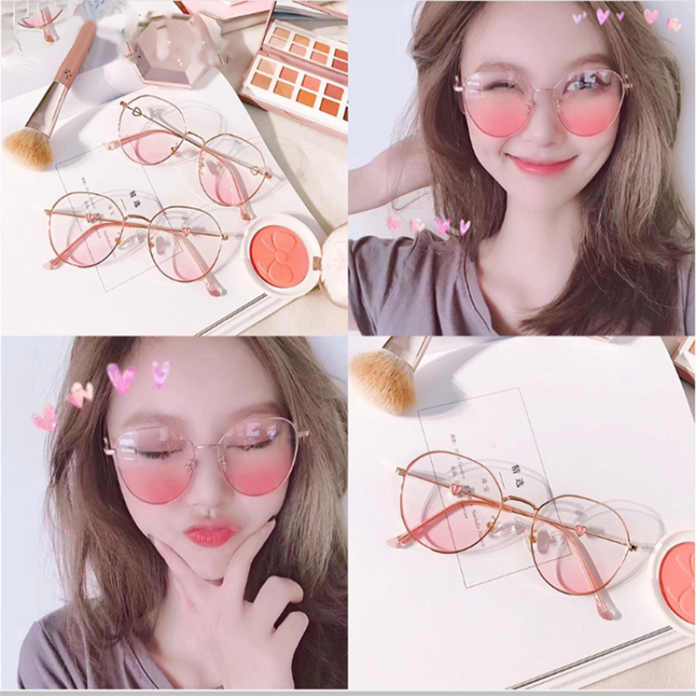 Blush Sunglasses Love Heart Accessories Anti-blue Goggle Glasses Korean Girl Ins Trendy Glasses