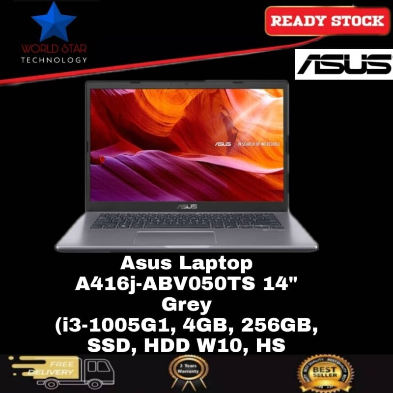 Asus A416J-ABV050TS 14 Laptop Slate Grey ( I3-1005G1, 4GB, 256GB SSD, Intel, W10, HS ) Malaysia