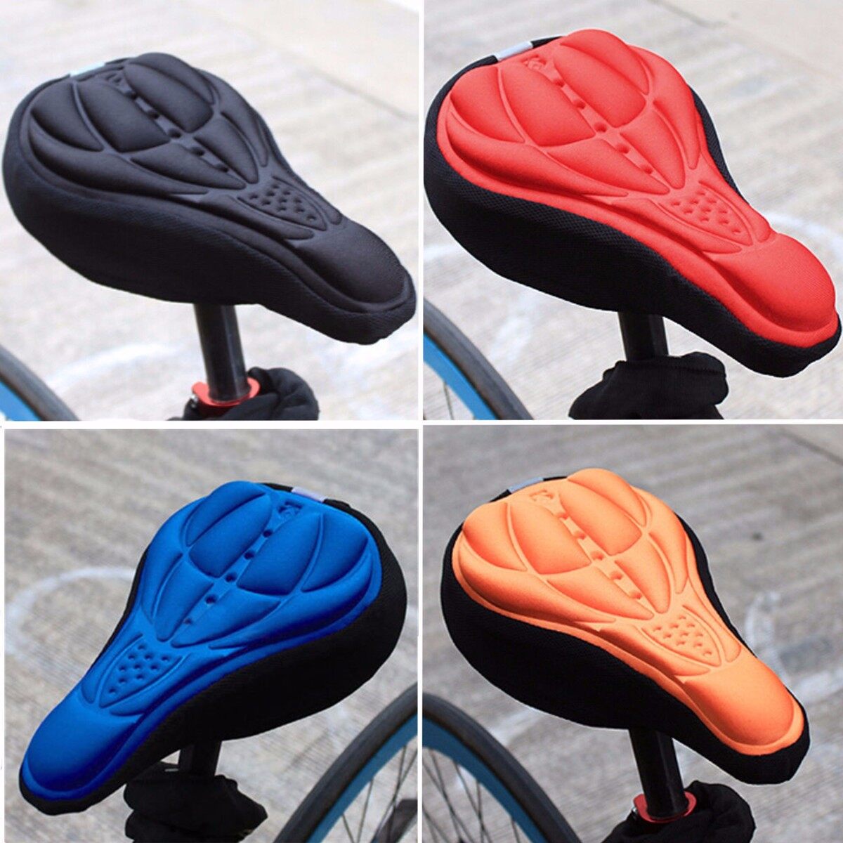 Black Cycling Bicycle Bike 3D Sponge Pad Seat Saddle Cover Soft Cushion By Air
