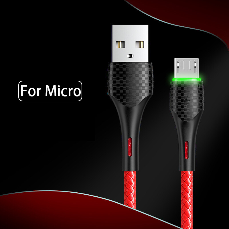VAORLO 3A Fast Charging Cable Data Cable Type-C USB-C Micro Lightning usb charger cord For iphone Huawei Xiaomi Android charger Line Alloy Protection Nylon Cable Quickly Charging Cable