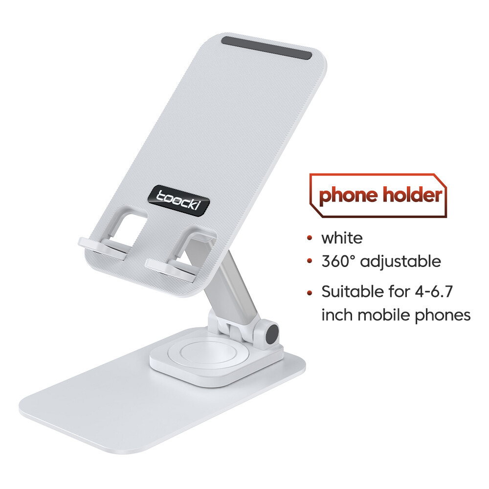 Toocki 360 ° Adjustable Phone Holder Foldable Tablet Desktop Stand suitable for Android/iPhone Universal Mobile Phone Holder Stand