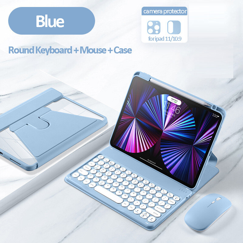 360 Rotation Bluetooth Keyboard Mouse Case for iPad Pro 11 Inch 2022