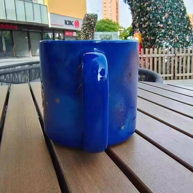 Starbuck Bronze Cup Blue Dream Starry Gradient Mug Creative Ceramic Coffee Cup Water Cup Limited Edition Starbuck Tumbler Starbuck Mug