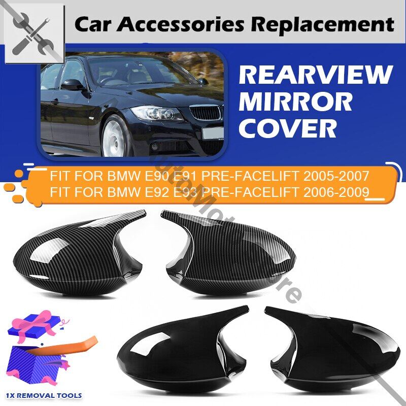 Rhyming rearview mirror cover wing mirror cap replacement fit for bmw pre-lci bmw e90 e91 e92 e93 e81 e87 e82 e88 3 1 series