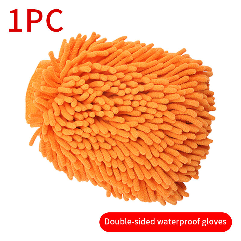 Car Glove Detailing Auto Wash Maintenance Wet And Dry Foam Clean Double-sided Soft Coral Gloves Washing Accessories