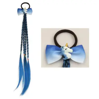 2pcs Girls Unicorn Elastic Hair Band Twist Wig Headband Bohemian