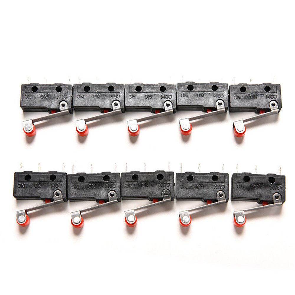 Comforhome 10 Chiếc Micro Con Lăn Cánh Tay Đòn Đóng Mở Hạn Chế Công Tắc Kw12-3 PCB Microswitch