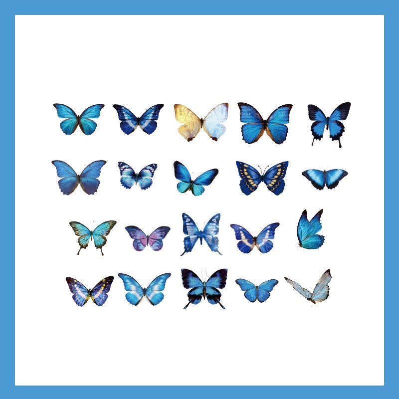 40 Pcs Beautiful Butterfly Series Stickers Decorative DIY Waterproof PET Stickers